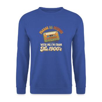 Geduld mit mir 1900er Kassette - Unisex Pullover - Royalblau - Vorne - Alina (178cm) & Michal (187cm)