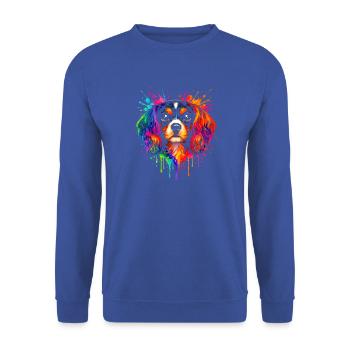 Le roi chevalier Charles | Pop Art pour les épagneules - Sweat-shirt Unisexe - bleu royal - Devant - Alina (178cm) & Michal (187cm)