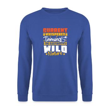 Elektriker Elektroniker Elektroinstallateur - Unisex Pullover - Royalblau - Vorne - Alina (178cm) & Michal (187cm)
