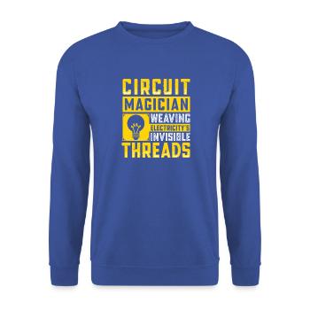 Elektriker Elektroniker Elektroinstallateur - Unisex Pullover - Royalblau - Vorne - Alina (178cm) & Michal (187cm)