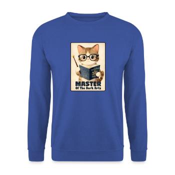 Le Maître des Chats Drôles des Arts des Nerds - Sweat-shirt Unisexe - bleu royal - Devant - Alina (178cm) & Michal (187cm)