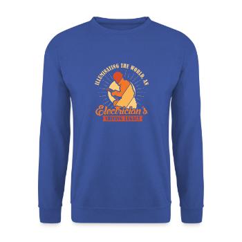 Elektriker Elektroniker Elektroinstallateur - Unisex Pullover - Royalblau - Vorne - Alina (178cm) & Michal (187cm)