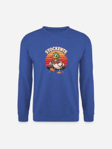 Stockente Lustiges Wortspiel Ente Mit Krücken - Unisex Pullover - Royalblau