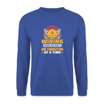 Elektriker Elektroniker Elektroinstallateur - Unisex Pullover - Royalblau - Vorne - Alina (178cm) & Michal (187cm)