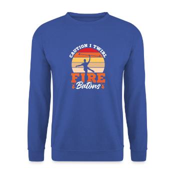 Tanzen Wirbel Tanzschule Feuerstab Tänzerin - Unisex Pullover - Royalblau - Vorne - Alina (178cm) & Michal (187cm)
