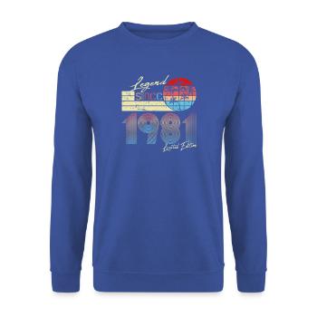 Retro Legend 1981 Limited Edition - Unisex Pullover - Royalblau - Vorne - Alina (178cm) & Michal (187cm)