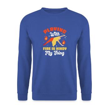 Tanzen Wirbel Tanzschule Feuerstab Tänzerin - Unisex Pullover - Royalblau - Vorne - Alina (178cm) & Michal (187cm)
