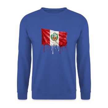 Schmelzende Peru-Flagge Kunst - Unisex Pullover - Royalblau - Vorne - Alina (178cm) & Michal (187cm)