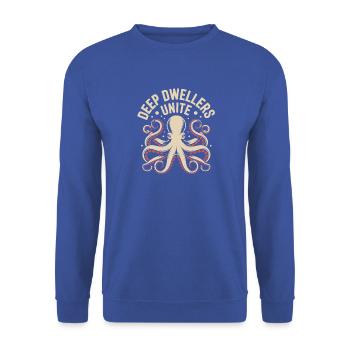 Tiefseebewohner vereint | Oktopus Tiefsee - Unisex Pullover - Royalblau - Vorne - Alina (178cm) & Michal (187cm)
