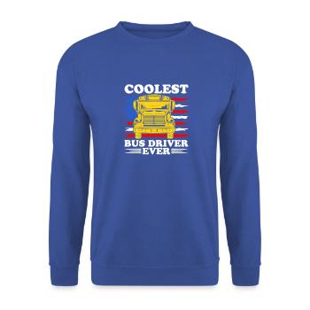 Schulbusfahrer Busfahrer Busfahrer Buskapitän Job USA - Unisex Pullover - Royalblau - Vorne - Alina (178cm) & Michal (187cm)