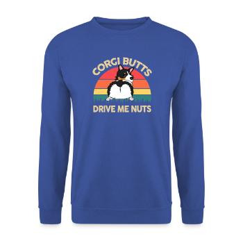 Corgi Butts Drive Me Nuts Dog Lover - Unisex Pullover - Royalblau - Vorne - Alina (178cm) & Michal (187cm)
