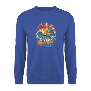 Wingfoil Wellenfahrer Sunset - Unisex Pullover - Royalblau - Vorne - Alina (178cm) & Michal (187cm)