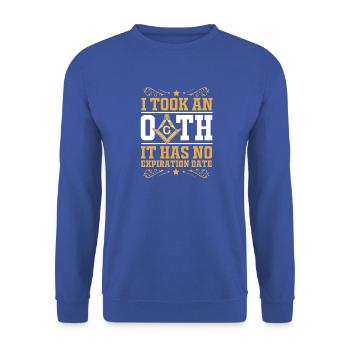 Freimaurer Illuminati - Unisex Pullover - Royalblau - Vorne - Alina (178cm) & Michal (187cm)