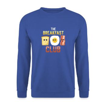 The Breakfast Club – Süßes Toast-Ei-Bacon - Unisex Pullover - Royalblau - Vorne - Alina (178cm) & Michal (187cm)