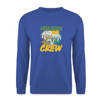 Mykonos Crew - Unisex Pullover - Royalblau - Vorne - Alina (178cm) & Michal (187cm)