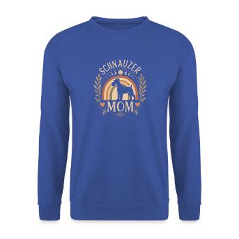 Schnauzer Mama Vintage Regenbogen - Unisex Pullover - Royalblau - Vorne - Alina (178cm) & Michal (187cm)