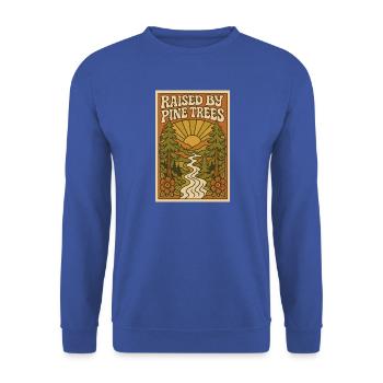 Von Kiefern großgezogen | Wald Outdoor - Unisex Pullover - Royalblau - Vorne - Alina (178cm) & Michal (187cm)