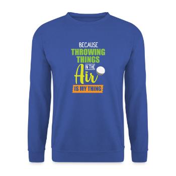 Diskuswurf Diskuswerfen Diskus diskuswerfer - Unisex Pullover - Royalblau - Vorne - Alina (178cm) & Michal (187cm)