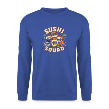 Sushi-Truppe Lustiges japanisches Essen Sashimi Li - Unisex Pullover - Royalblau - Vorne - Alina (178cm) & Michal (187cm)