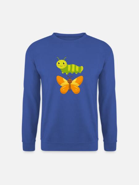 Raupe zu Schmetterling - Unisex Pullover - Royalblau