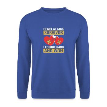 Herzinfarkt - Unisex Pullover - Royalblau - Vorne - Alina (178cm) & Michal (187cm)