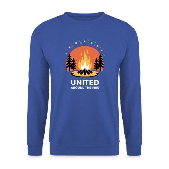 Lagerfeuer-Einheitskreis - Unisex Pullover - Royalblau - Vorne - Alina (178cm) & Michal (187cm)