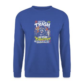 Raccoon Treasure Rocker - Unisex Pullover - Royalblau - Vorne - Alina (178cm) & Michal (187cm)