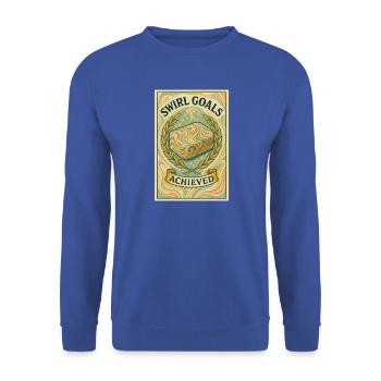 Swirl-Ziele erreicht | Soapmaking - Unisex Pullover - Royalblau - Vorne - Alina (178cm) & Michal (187cm)