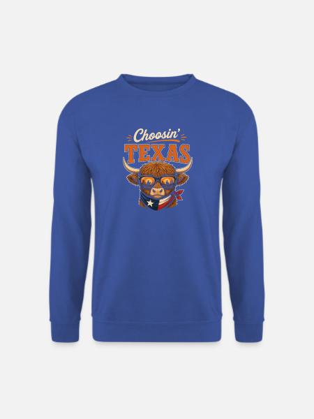 Choosin' Texas Bison mit Sonnenbrille - Unisex Pullover - Royalblau