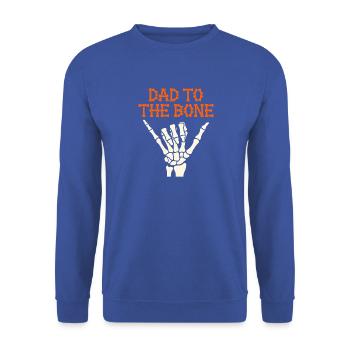 Halloween Dad To The Bone Skeleton Hand Fun Papa - Unisex Pullover - Royalblau - Vorne - Alina (178cm) & Michal (187cm)