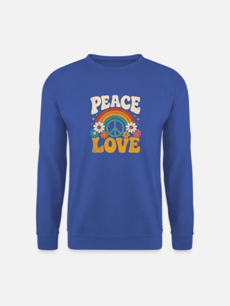 Peace Love Rainbow Hippie - Unisex Pullover - Royalblau