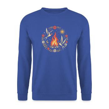 Kupala-Schwalben-Lagerfeuer - Unisex Pullover - Royalblau - Vorne - Alina (178cm) & Michal (187cm)