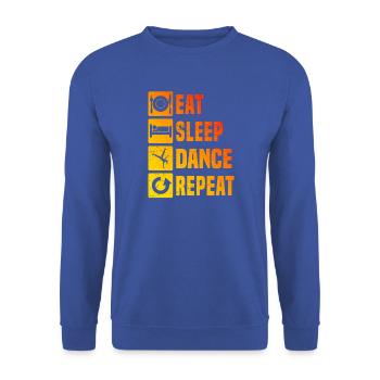 Geschenkidee für die Breakdancerin mit Break Dance - Unisex Pullover - Royalblau - Vorne - Alina (178cm) & Michal (187cm)