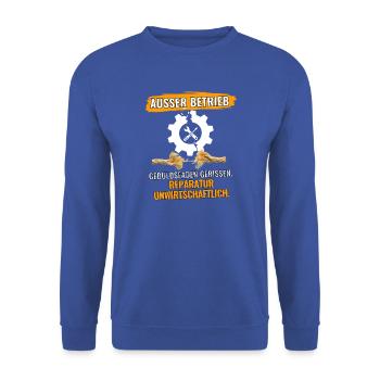 Geduldsfaden Gerissen - Unisex Pullover - Royalblau - Vorne - Alina (178cm) & Michal (187cm)