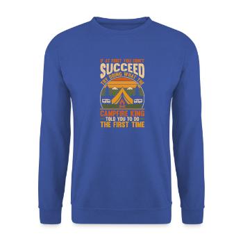 Camping Bonfire Camp Life Forest Camper - Unisex Pullover - Royalblau - Vorne - Alina (178cm) & Michal (187cm)