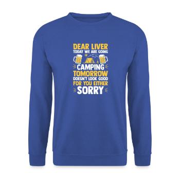 Camping Bonfire Camp Life Forest Camper - Unisex Pullover - Royalblau - Vorne - Alina (178cm) & Michal (187cm)