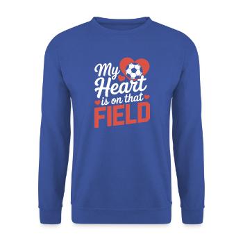 Fußball Sprüche Fußballer Lustige Fußball Geschenk - Unisex Pullover - Royalblau - Vorne - Alina (178cm) & Michal (187cm)