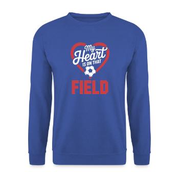 Fußball Sprüche Fußballer Lustige Fußball Geschenk - Unisex Pullover - Royalblau - Vorne - Alina (178cm) & Michal (187cm)