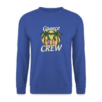 Greece Crew - Unisex Pullover - Royalblau - Vorne - Alina (178cm) & Michal (187cm)
