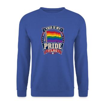 Mein Pride Flaggen-Design - Unisex Pullover - Royalblau - Vorne - Alina (178cm) & Michal (187cm)