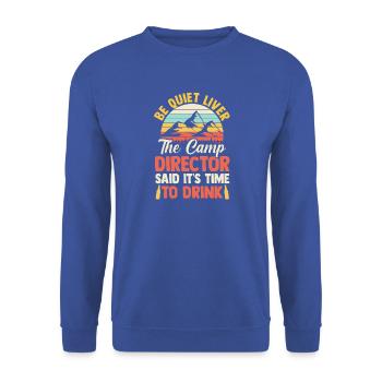 Camping Bonfire Camp Life Forest Camper - Unisex Pullover - Royalblau - Vorne - Alina (178cm) & Michal (187cm)