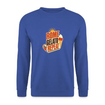 Rome Gifts, Rome Gelato Wiederholungsurlaub-Souvenir - Unisex Pullover - Royalblau - Vorne - Alina (178cm) & Michal (187cm)