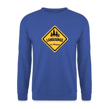 Landjunge im Herzen - Unisex Pullover - Royalblau - Vorne - Alina (178cm) & Michal (187cm)