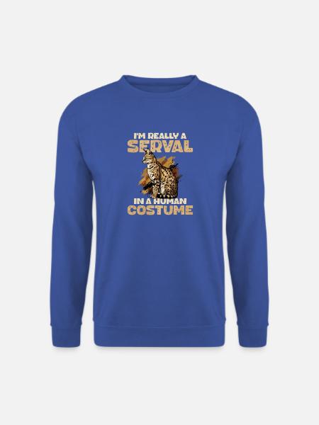 Serval im Menschenkostüm - Unisex Pullover - Royalblau