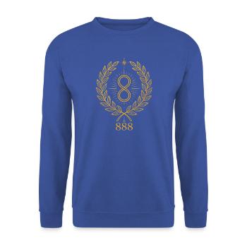 888 Fülle Lorbeer - Unisex Pullover - Royalblau - Vorne - Alina (178cm) & Michal (187cm)