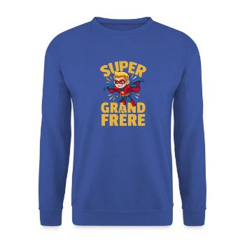 Super Big Brother Fliegender Held - Unisex Pullover - Royalblau - Vorne - Alina (178cm) & Michal (187cm)