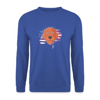 Griffon Hund - Unisex Pullover - Royalblau - Vorne - Alina (178cm) & Michal (187cm)