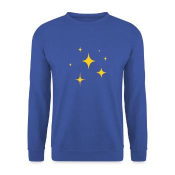 Glimmernde Sternenfunken - Unisex Pullover - Royalblau - Vorne - Alina (178cm) & Michal (187cm)