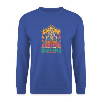 Achtung Super Oma Aufgeregt - Unisex Pullover - Royalblau - Vorne - Alina (178cm) & Michal (187cm)