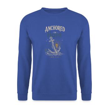 Verankerte Hoffnung - Unisex Pullover - Royalblau - Vorne - Alina (178cm) & Michal (187cm)